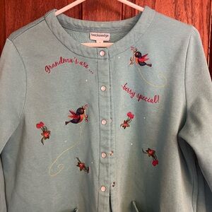 Breckenridge Birds Snap Up Sweatshirt Petite XL Y2K 90s Vintage Grandma Core
